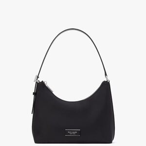 Kate Spade Sam Icon KSNYL Nylon Small Shoulder Bag Black (Silver Hardware) NWT